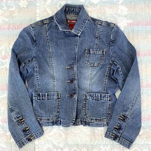 AC 3998 Embroidered Jean Denim Jacket Cotton Blend